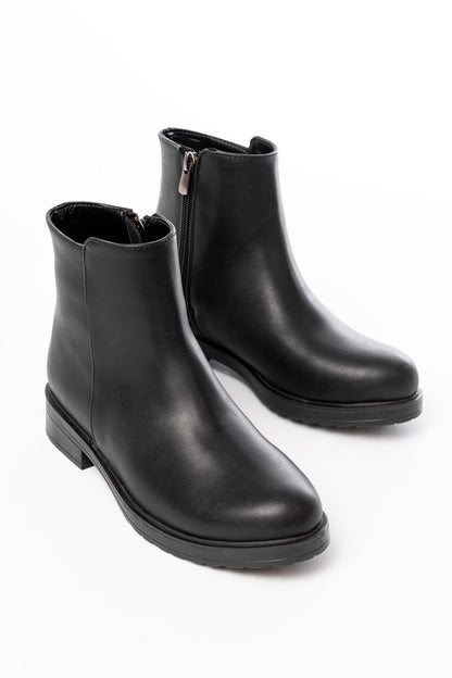 165-204 Siyah Fermuarlı Günlük Kadın Bot - Siyah