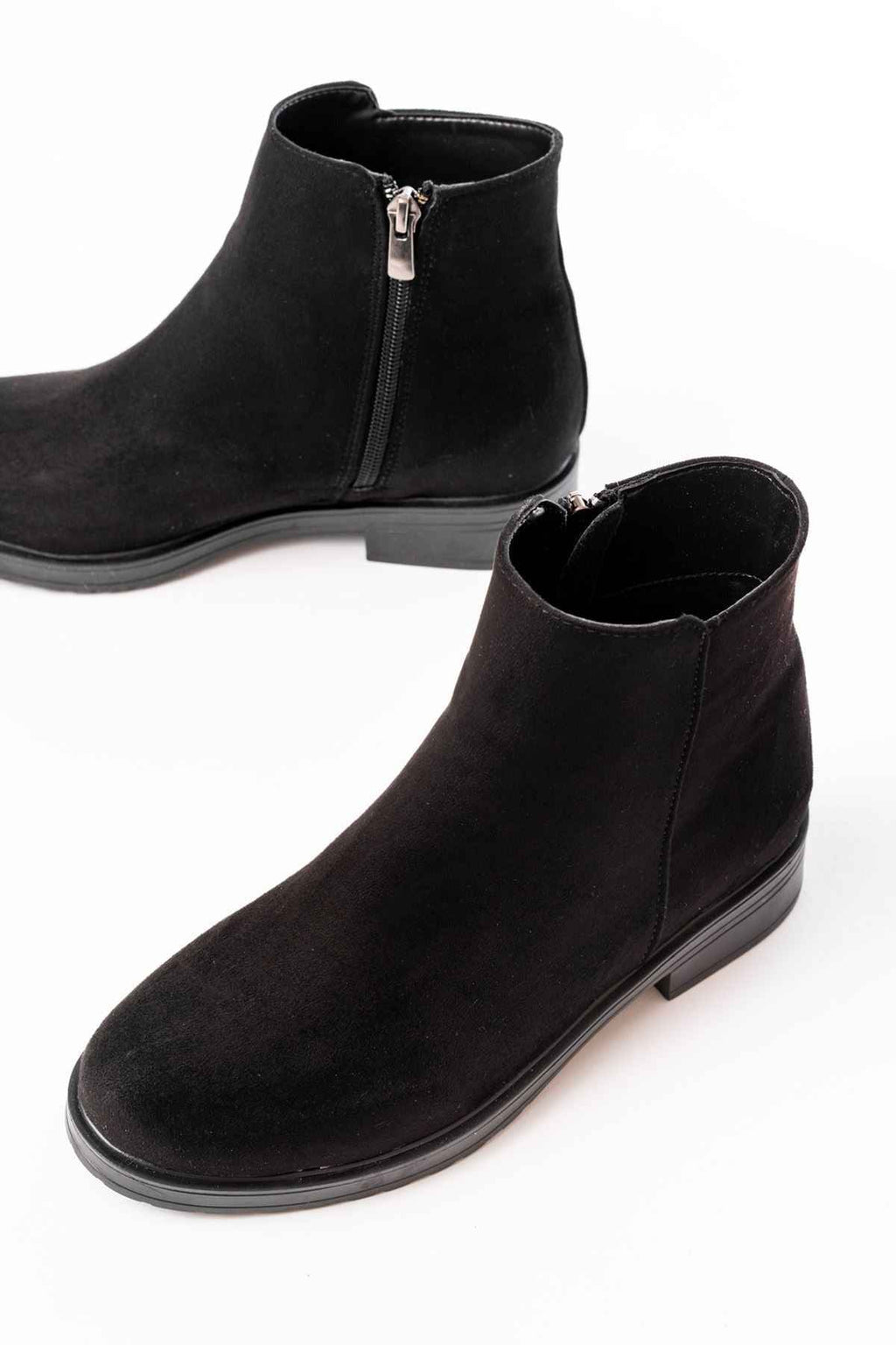 Ayakkabı Aşkı 165-204 Siyah Süet Fermuarlı Günlük Kadın Bot