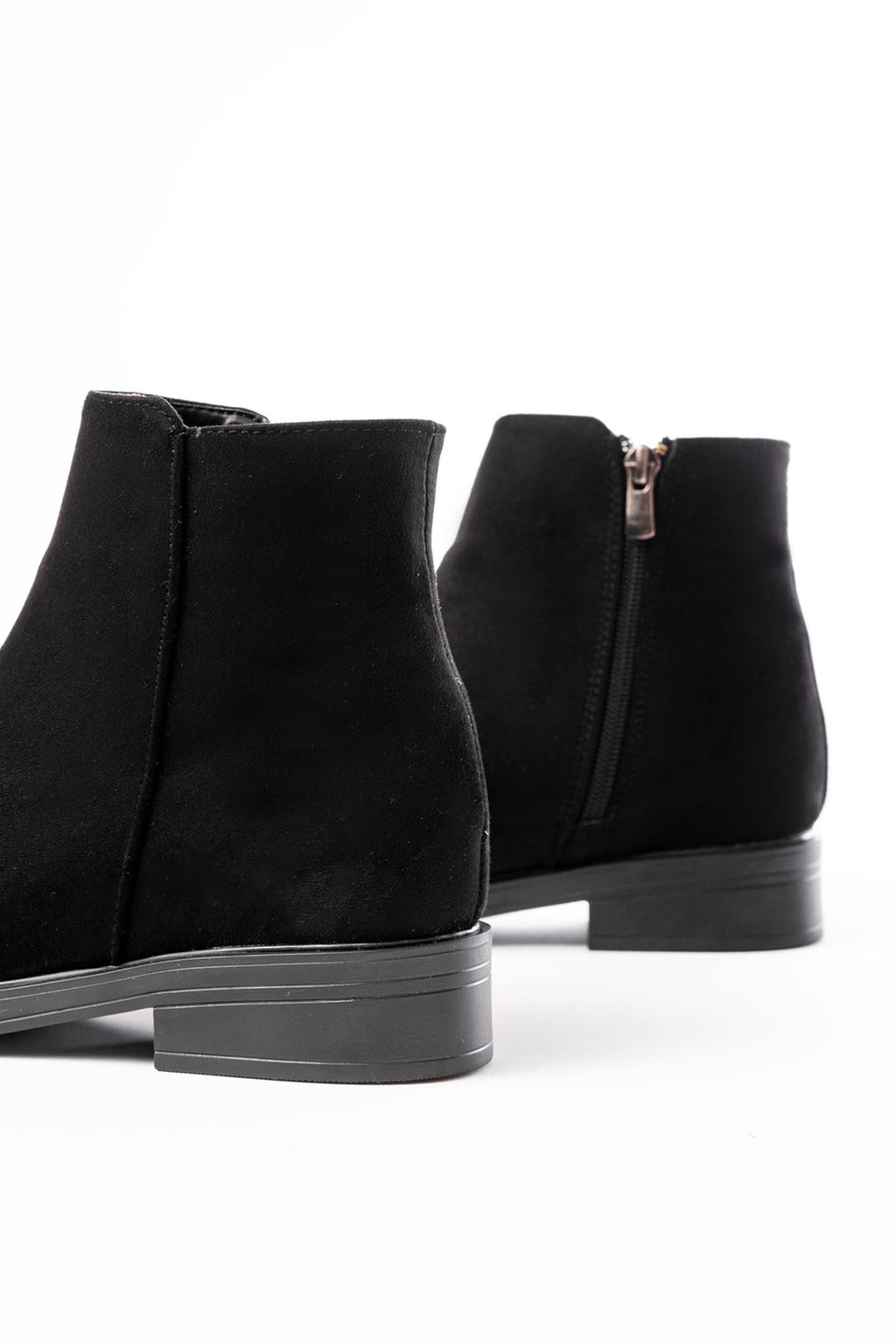 Ayakkabı Aşkı Siyah Süet Fermuarlı Günlük Kadın Bot