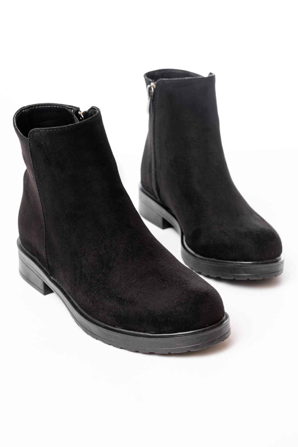 Ayakkabı Aşkı 165-204 Siyah Süet Fermuarlı Günlük Kadın Bot