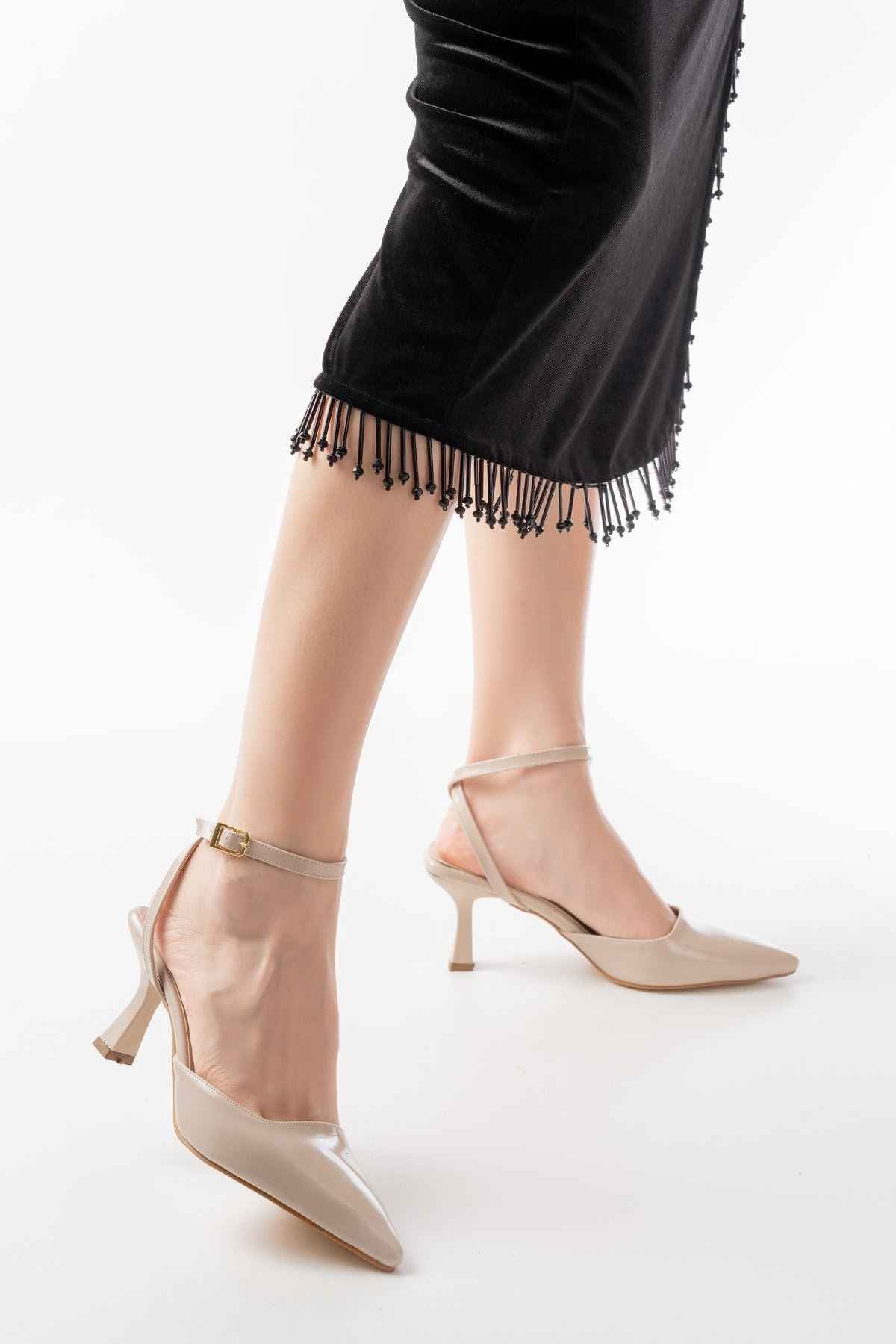 Ayakkabı Aşkı St-004 Ten Rugan Günlük 7 Cm Topuklu Bayan Ayakkabı