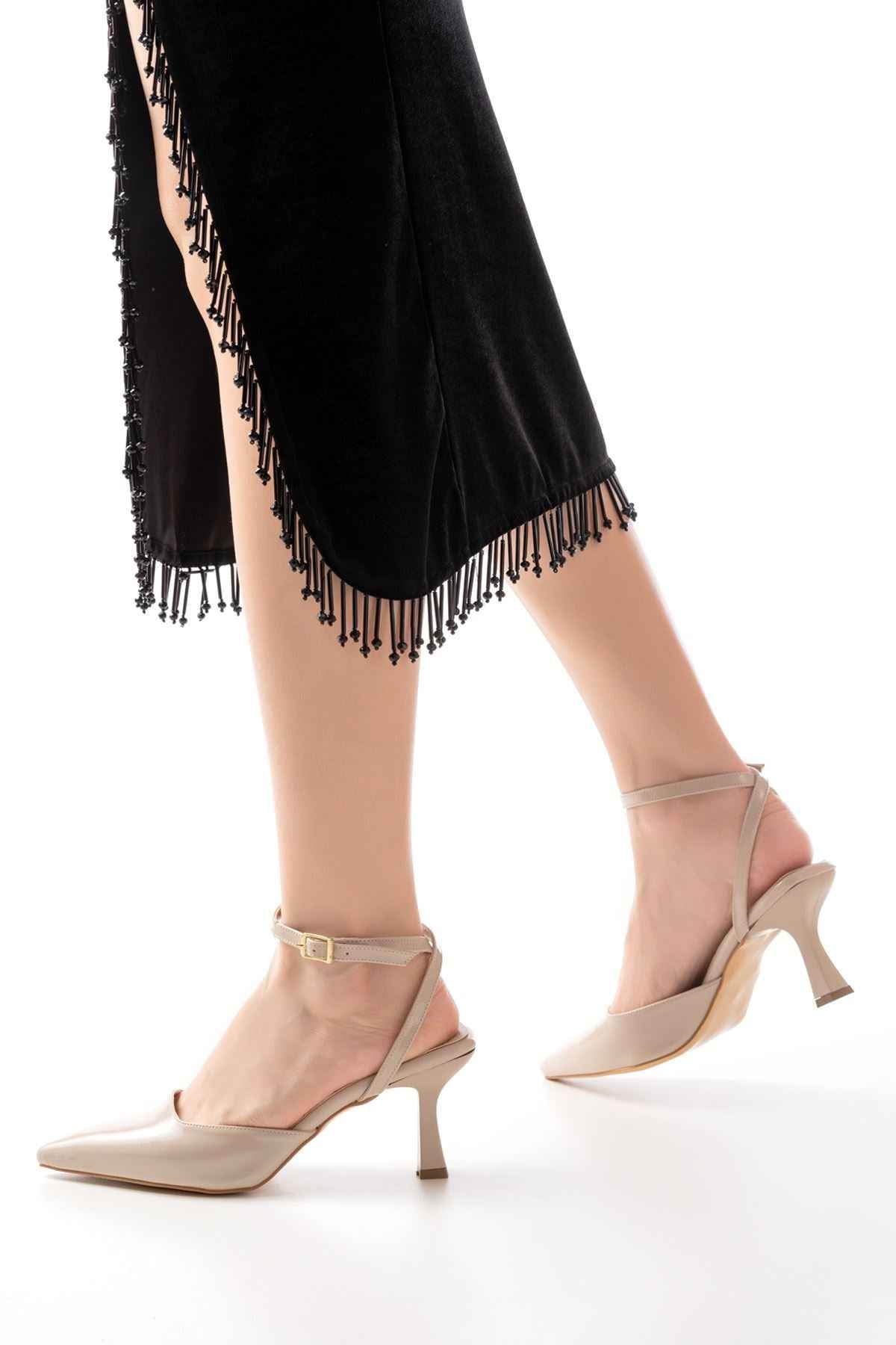 Ayakkabı Aşkı St-004 Ten Rugan Günlük 7 Cm Topuklu Bayan Ayakkabı