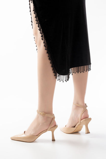 Ayakkabı Aşkı Nut Rugan Günlük 7 cm Topuklu Bayan Ayakkabı