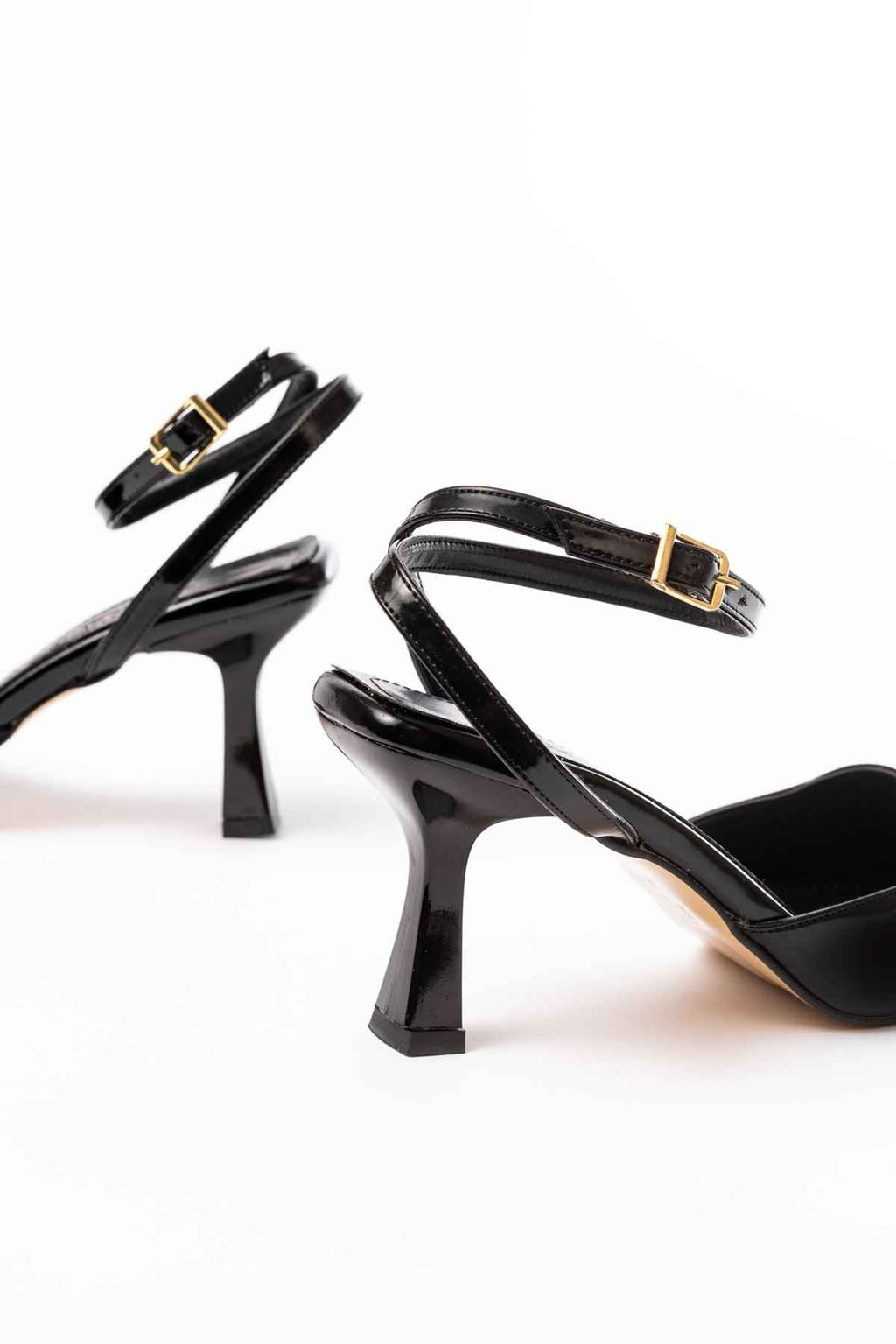 Ayakkabı Aşkı St-004 Siyah Rugan Günlük 7 Cm Topuklu Bayan Ayakkabı