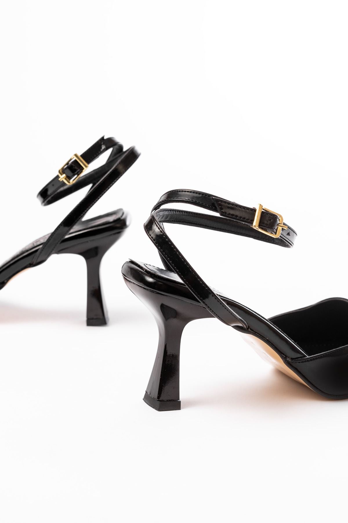 Ayakkabı Aşkı Siyah Rugan Günlük 7 cm Topuklu Bayan Ayakkabı