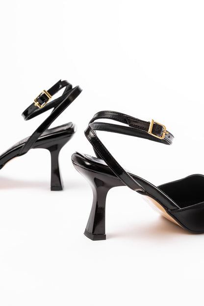 Ayakkabı Aşkı Siyah Rugan Günlük 7 cm Topuklu Bayan Ayakkabı