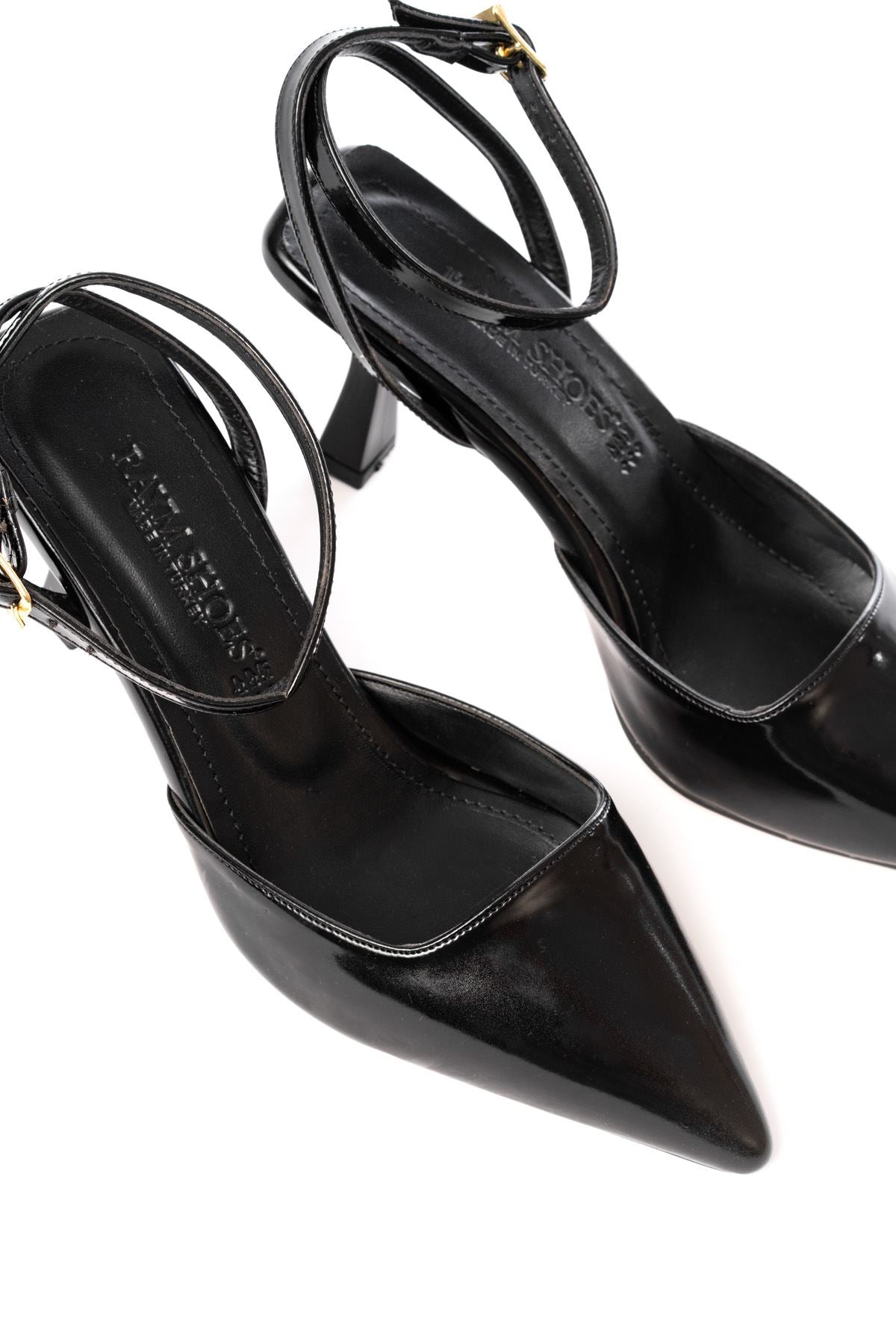 Ayakkabı Aşkı Siyah Rugan Günlük 7 cm Topuklu Bayan Ayakkabı