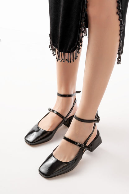 Ayakkabı Aşkı Siyah Rugan Günlük 4 cm Topuklu Bayan Ayakkabı