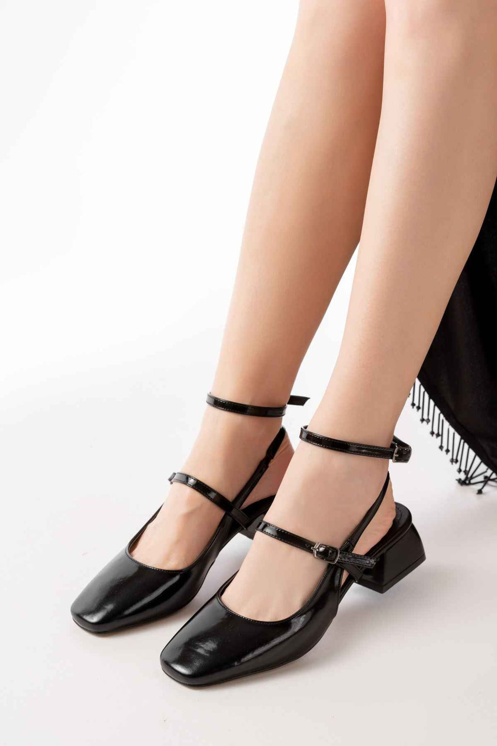 Ayakkabı Aşkı St-003 Siyah Rugan Günlük 4 Cm Topuklu Bayan Ayakkabı