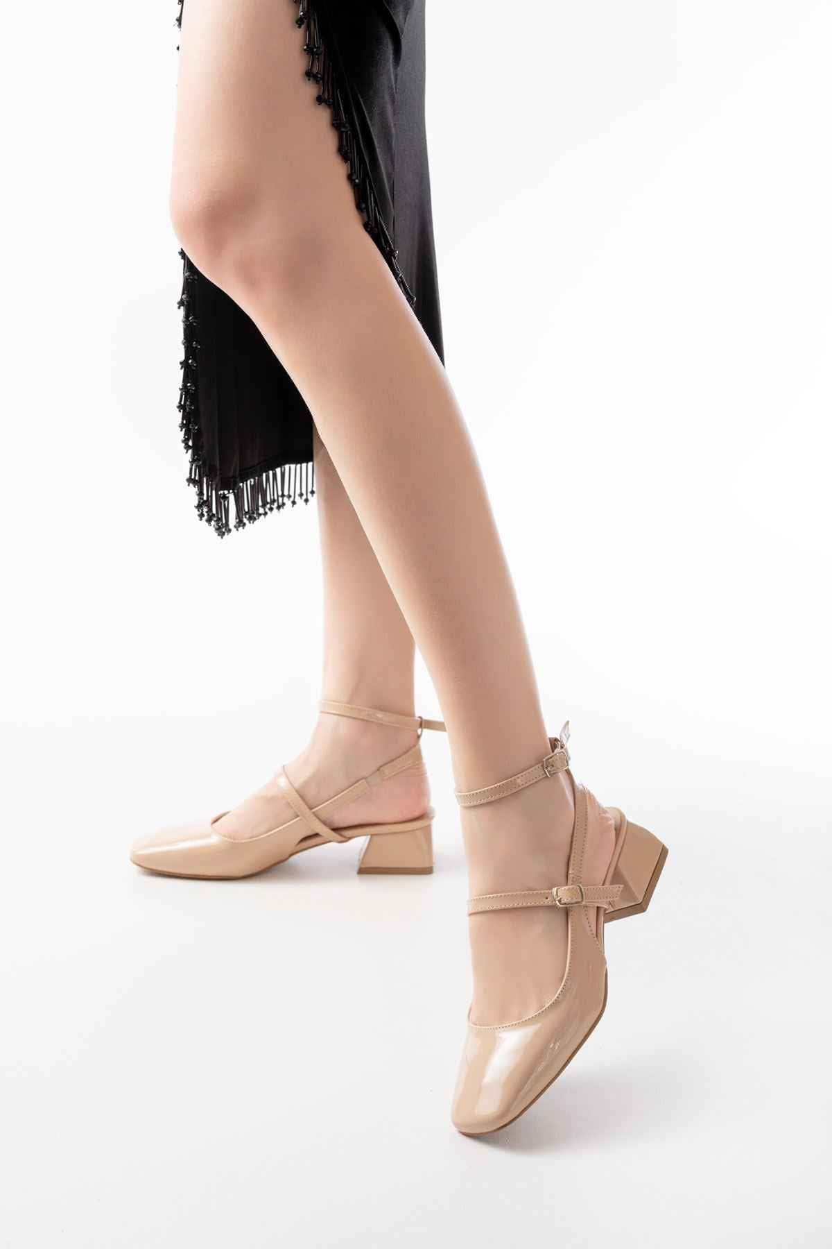 Ayakkabı Aşkı St-003 Nut Rugan Günlük 4 Cm Topuklu Bayan Ayakkabı