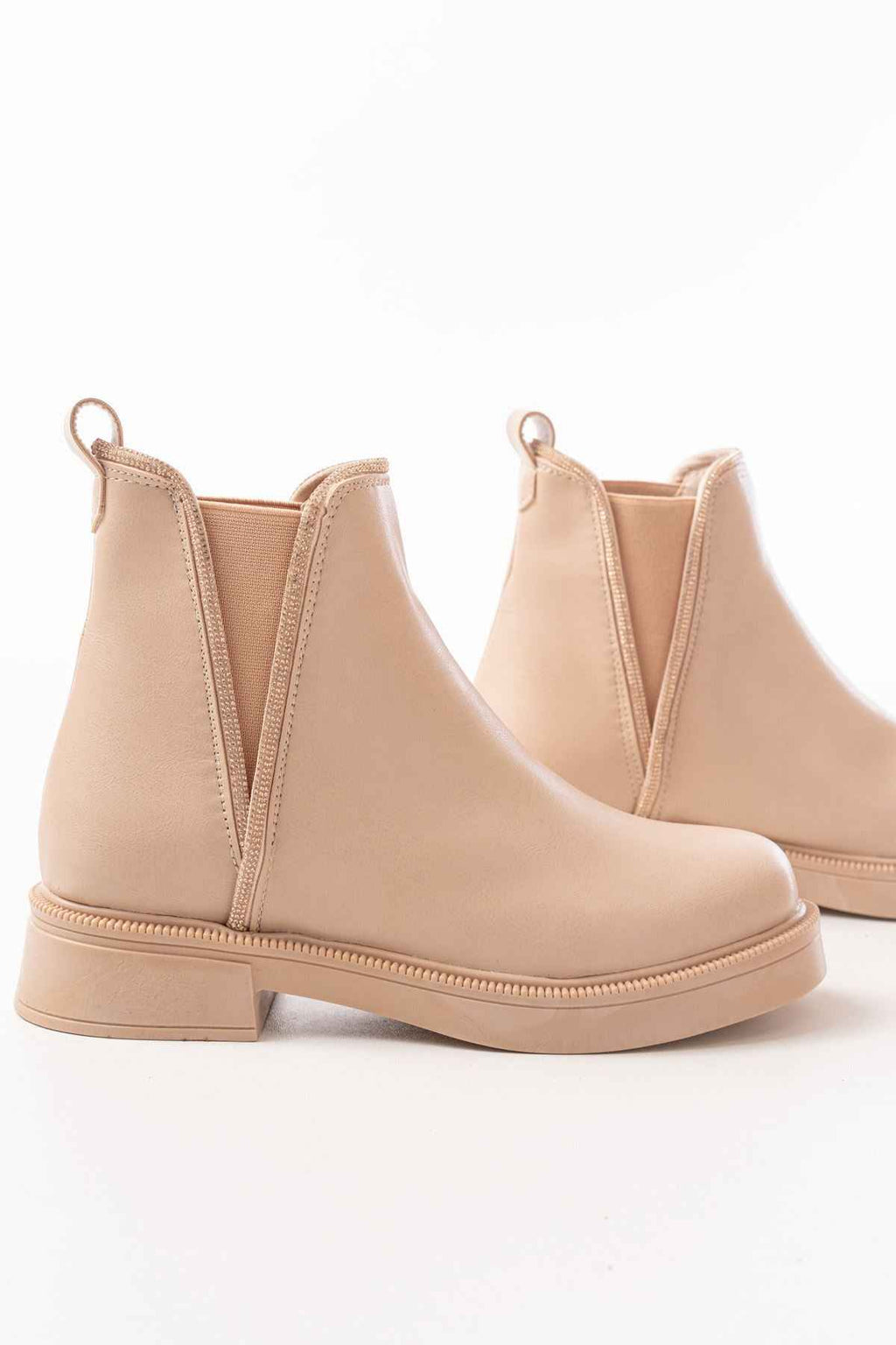 Ayakkabı Aşkı 02-02 Nut Taş Aksesuarlı Lastikli Günlük Kadın Bot