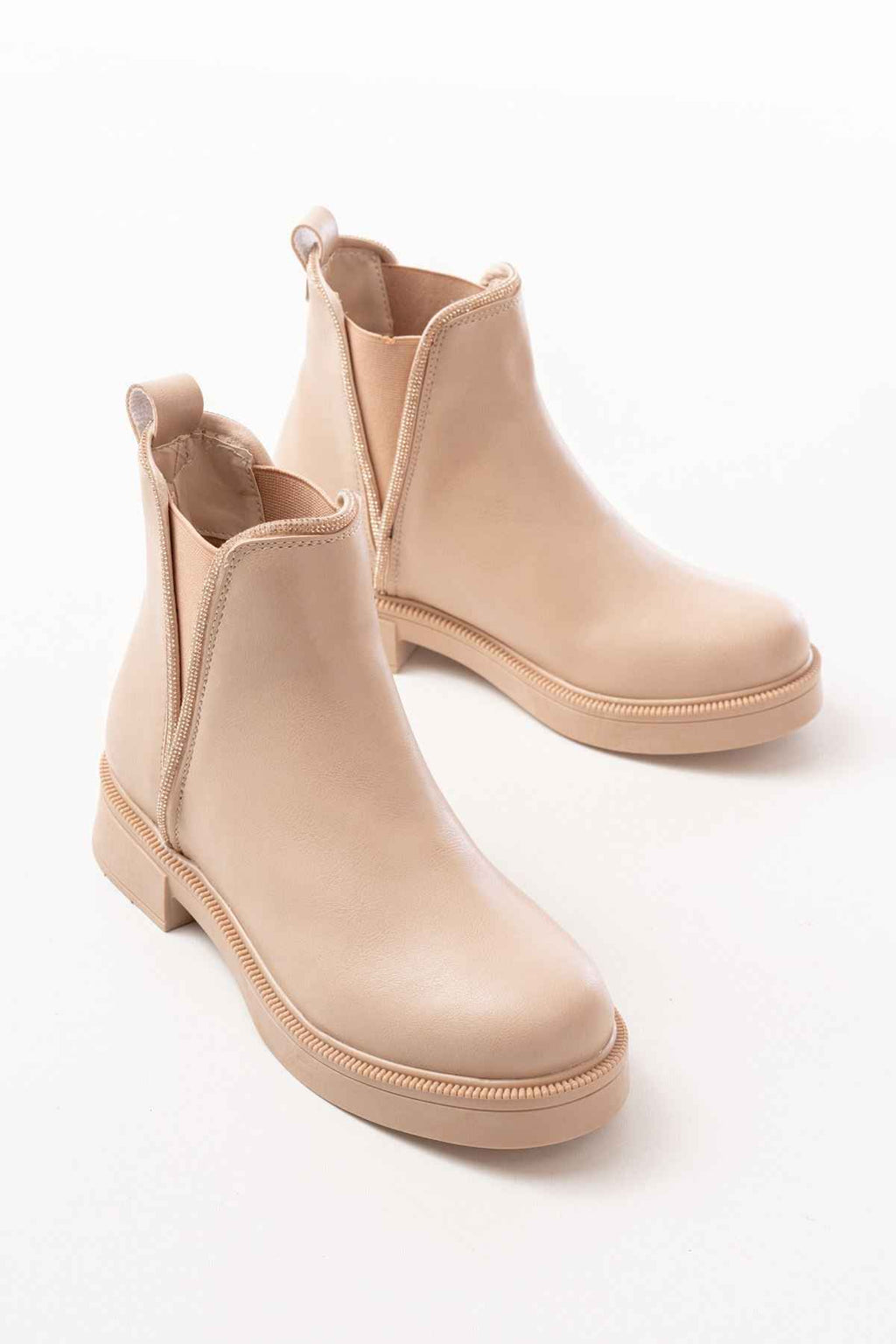 Ayakkabı Aşkı 02-02 Nut Taş Aksesuarlı Lastikli Günlük Kadın Bot