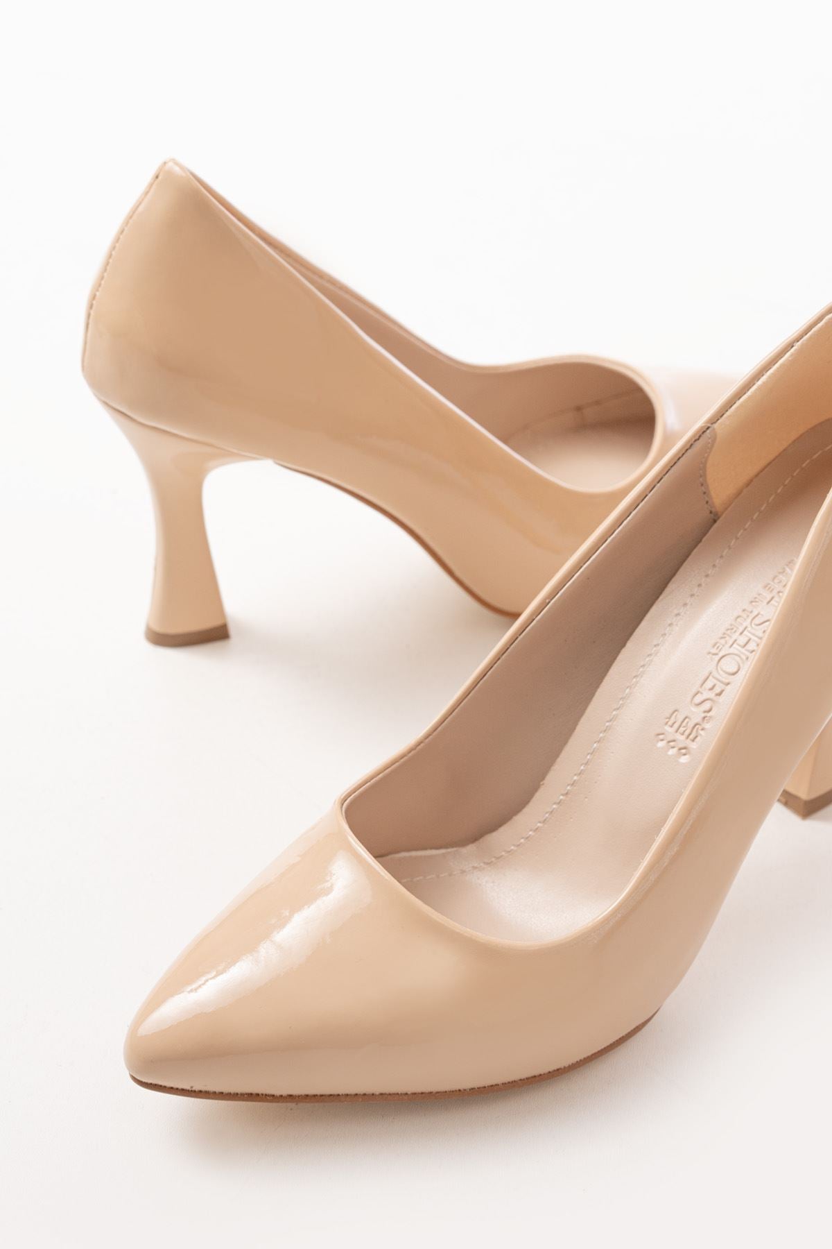 Ayakkabı Aşkı Nut Rugan Günlük 9 cm Topuklu Bayan Stiletto Ayakkabı