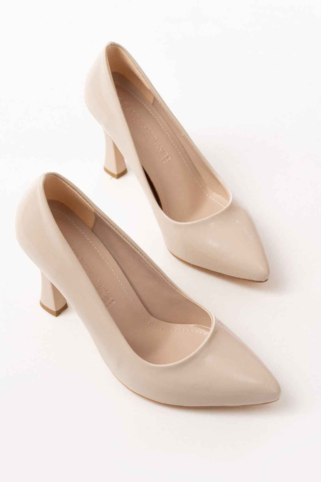 Ayakkabı Aşkı St-001 Bej Rugan Günlük 9 Cm Topuklu Bayan Stiletto Ayakkabı