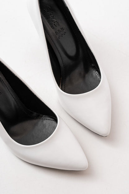 Ayakkabı Aşkı Beyaz Rugan Günlük 9 cm Topuklu Bayan Stiletto Ayakkabı