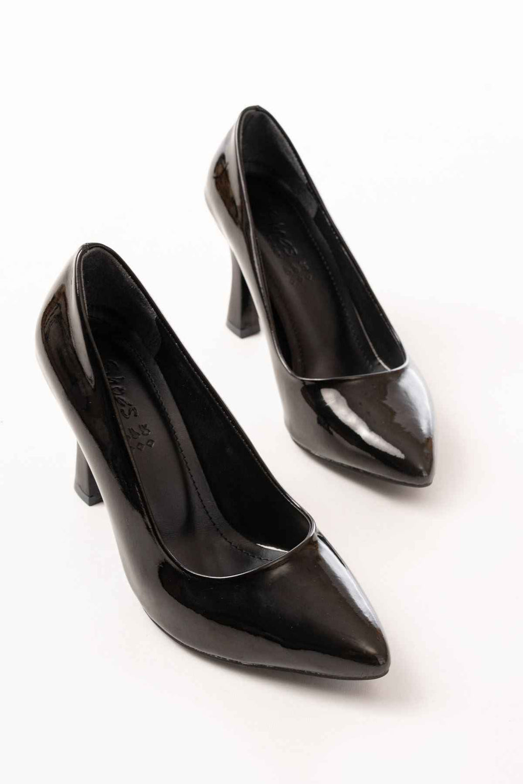 Ayakkabı Aşkı St-001 Siyah Rugan Günlük 9 Cm Topuklu Bayan Stiletto Ayakkabı