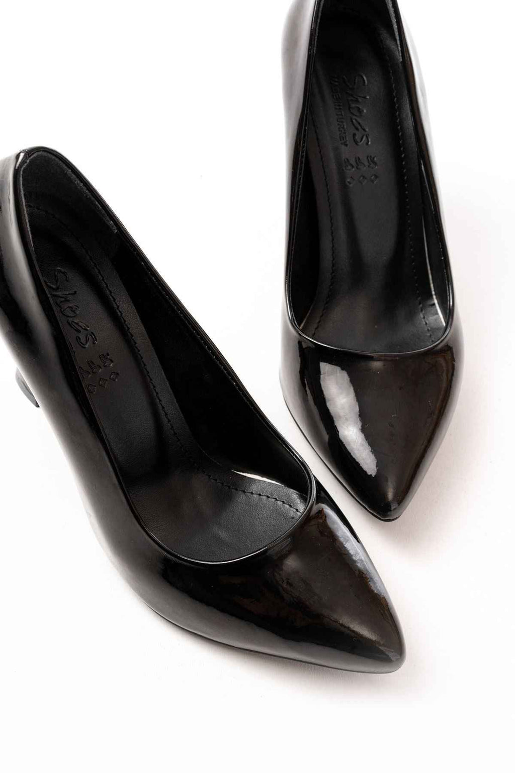 Ayakkabı Aşkı St-001 Siyah Rugan Günlük 9 Cm Topuklu Bayan Stiletto Ayakkabı