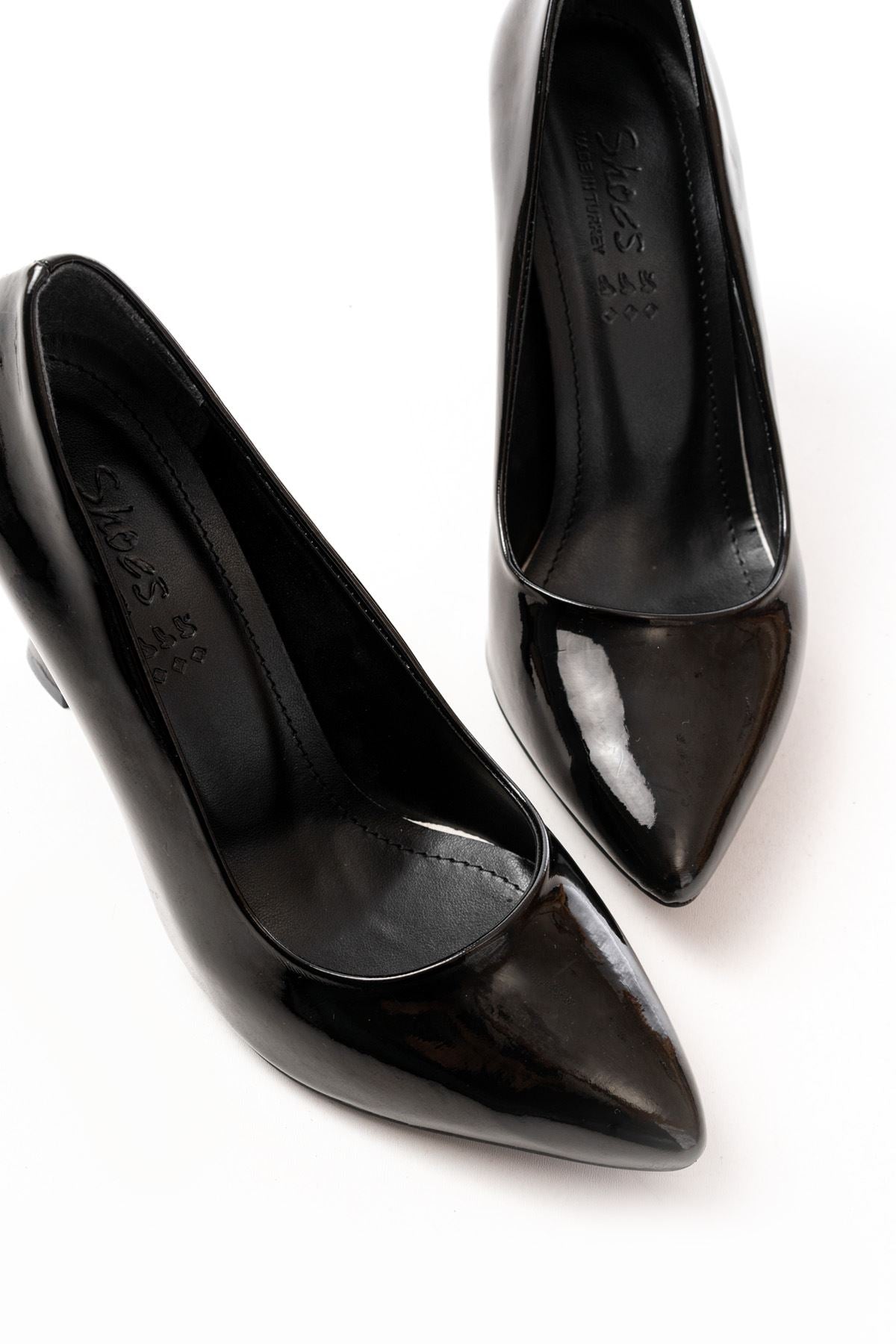 Ayakkabı Aşkı Siyah Rugan Günlük 9 cm Topuklu Bayan Stiletto Ayakkabı