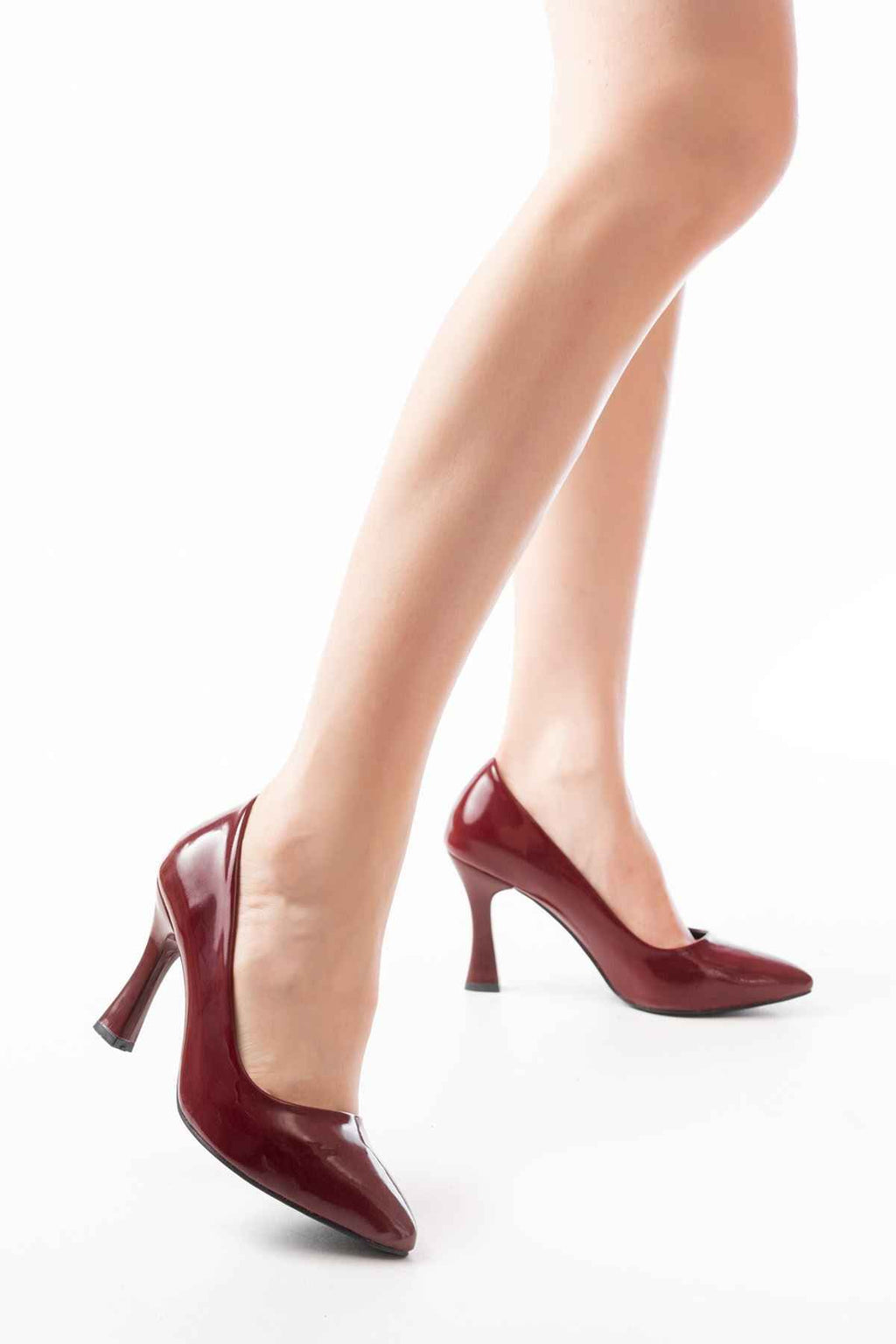 Ayakkabı Aşkı St-001 Bordo Rugan Günlük 9 Cm Topuklu Bayan Stiletto Ayakkabı