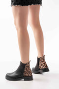Ayakkabı Aşkı 02-02 Taşsız Leopar Lastikli Günlük Kadın Bot