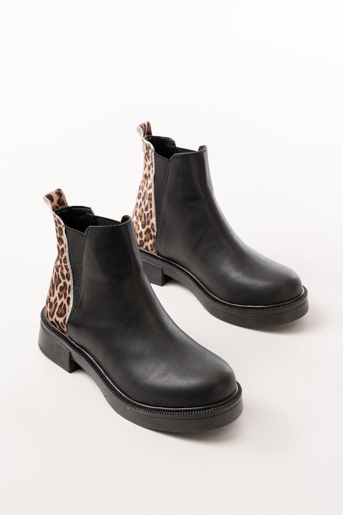 Ayakkabı Aşkı Taşsız Leopar Lastikli Günlük Kadın Bot