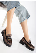 Ayakkabı Aşkı Leopar Günlük Yüksek Tabanlı Loafer Ayakkabı - Ayakkabı Aşkı