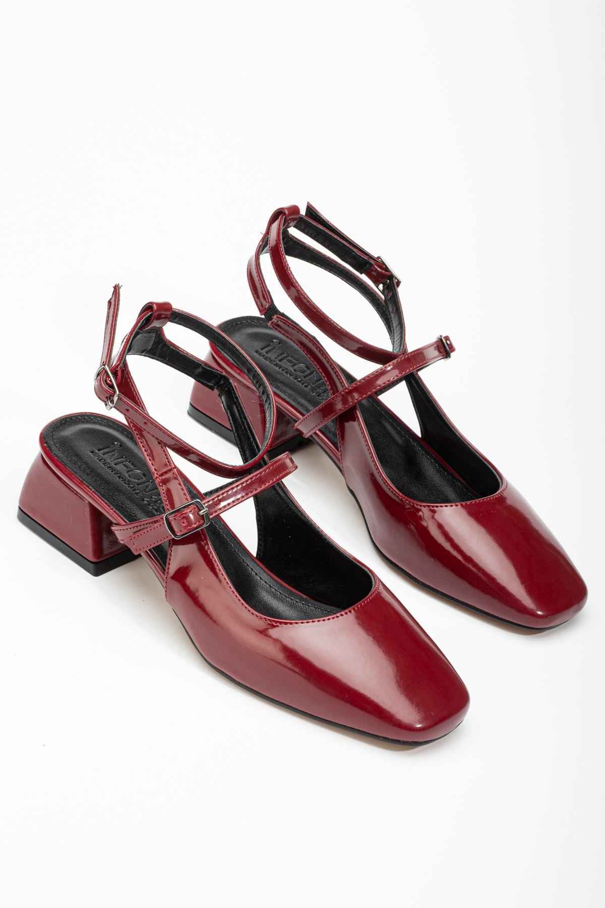 Ayakkabı Aşkı St-003 Bordo Rugan Günlük 4 Cm Topuklu Bayan Ayakkabı