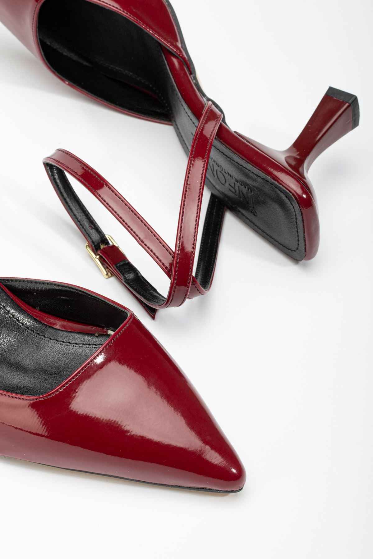 Ayakkabı Aşkı St-004 Bordo Rugan Günlük 7 Cm Topuklu Bayan Ayakkabı