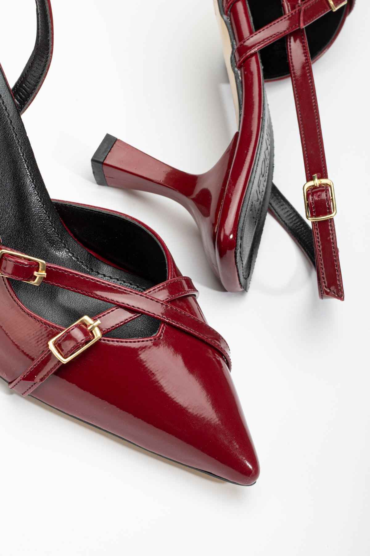 Ayakkabı Aşkı St-005 Bordo Rugan Günlük 7 Cm Topuklu Bayan Ayakkabı