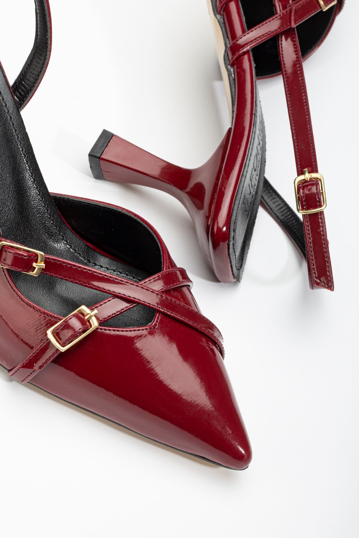 Ayakkabı Aşkı Bordo Rugan Günlük 7 cm Topuklu Bayan Ayakkabı - Ayakkabı Aşkı