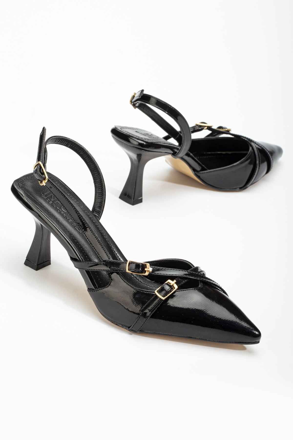 Ayakkabı Aşkı St-005 Siyah Rugan Günlük 7 Cm Topuklu Bayan Ayakkabı