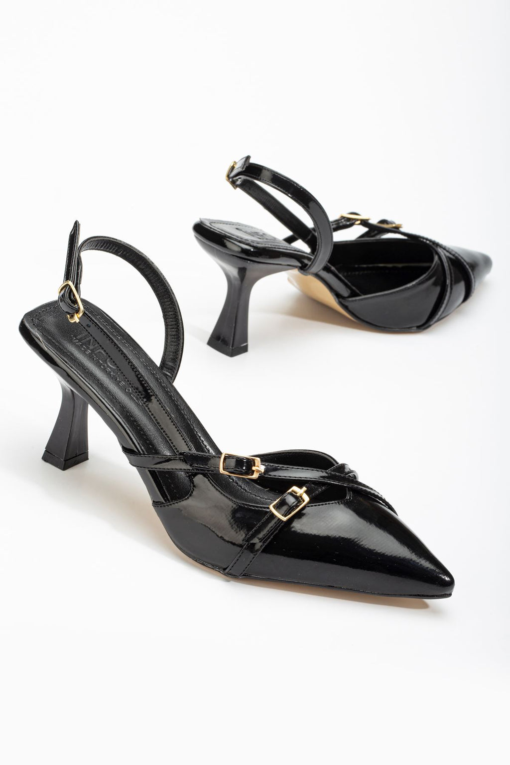 Ayakkabı Aşkı Siyah Rugan Günlük 7 cm Topuklu Bayan Ayakkabı