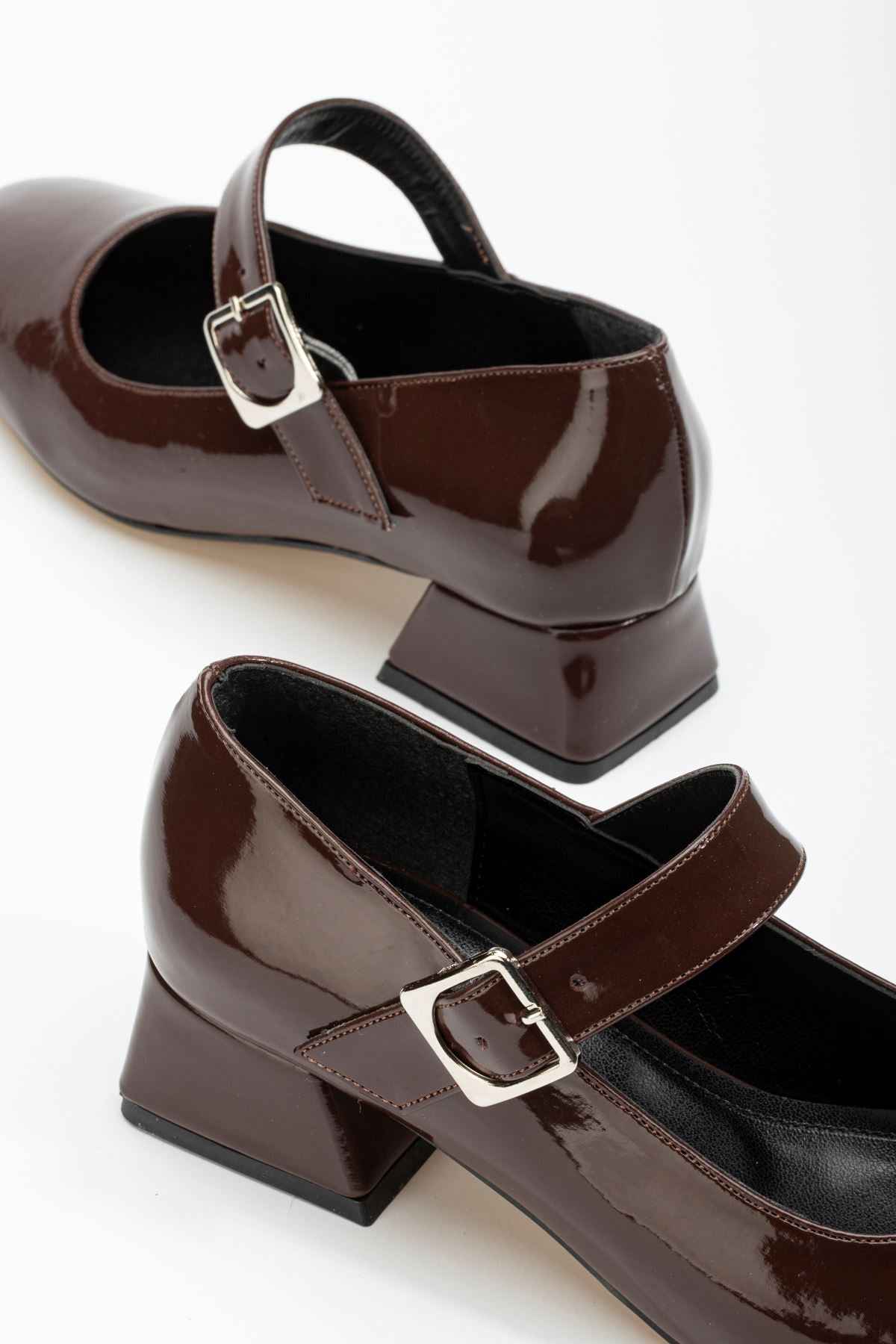 Ayakkabı Aşkı St-006 Kahverengi Rugan Günlük 4 Cm Topuklu Bayan Ayakkabı