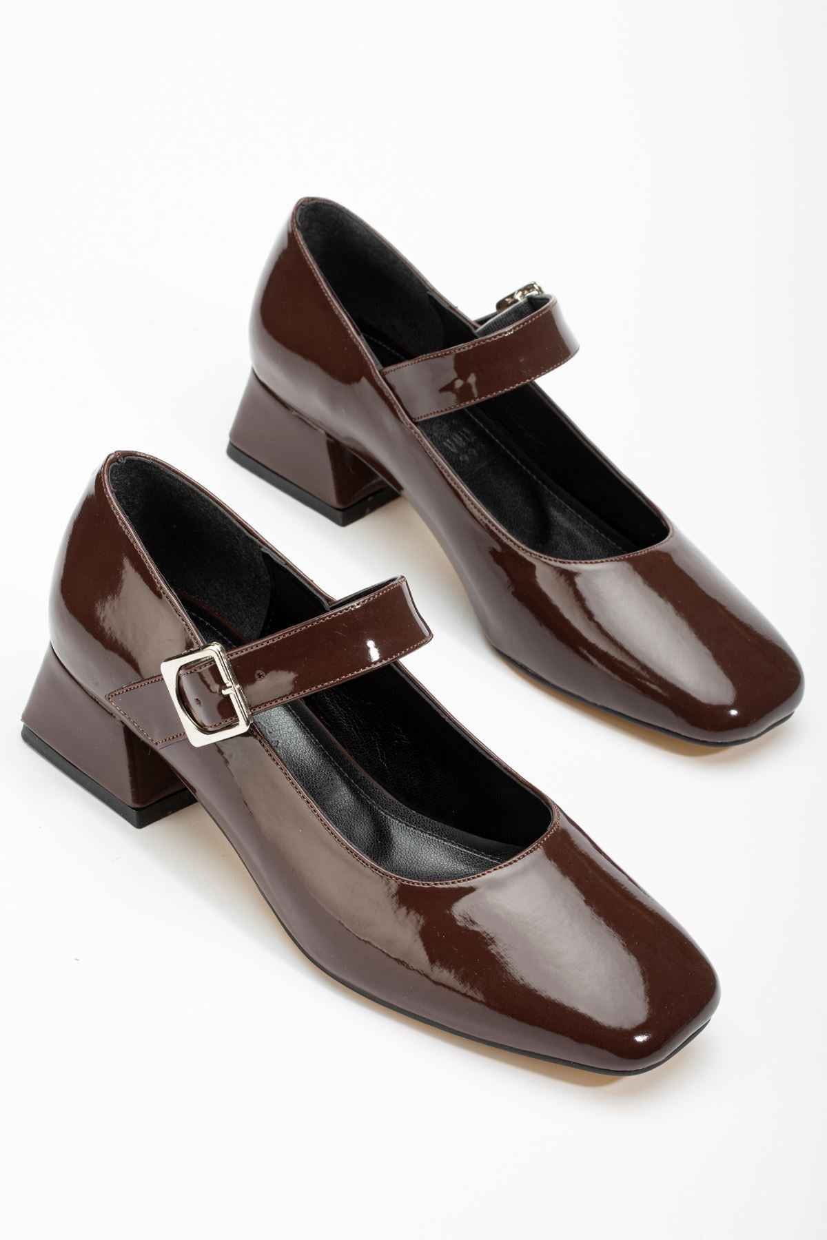 Ayakkabı Aşkı St-006 Kahverengi Rugan Günlük 4 Cm Topuklu Bayan Ayakkabı