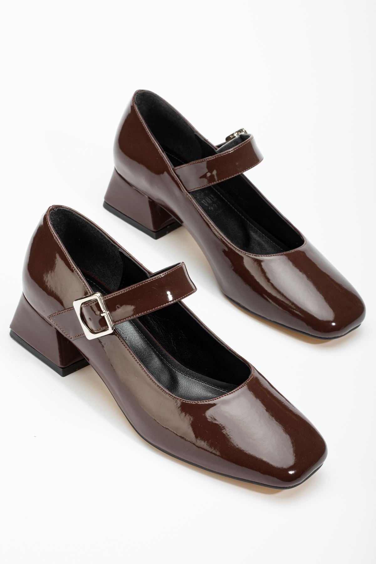 Ayakkabı Aşkı Kahverengi Rugan Günlük 4 cm Topuklu Bayan Ayakkabı