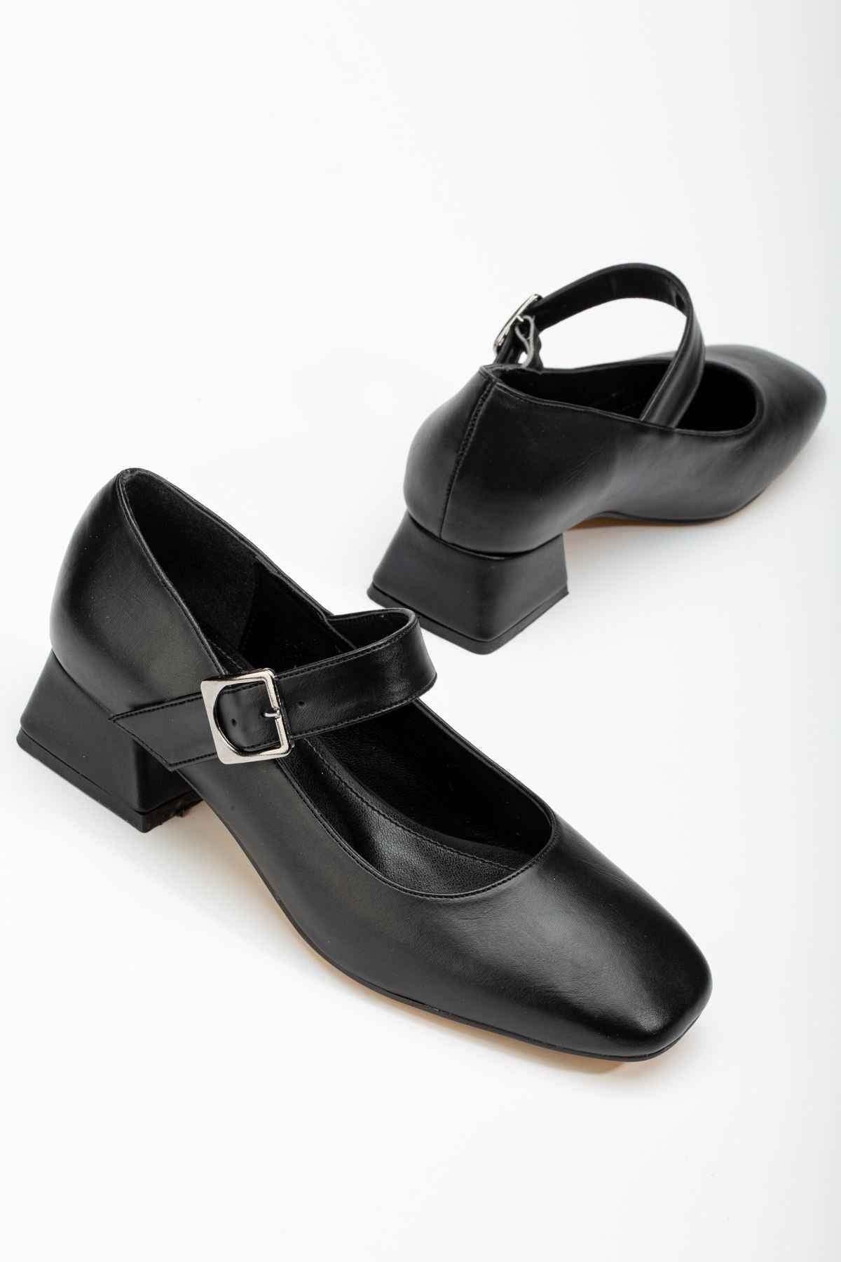 Ayakkabı Aşkı St-006 Siyah Günlük 4 Cm Topuklu Bayan Ayakkabı