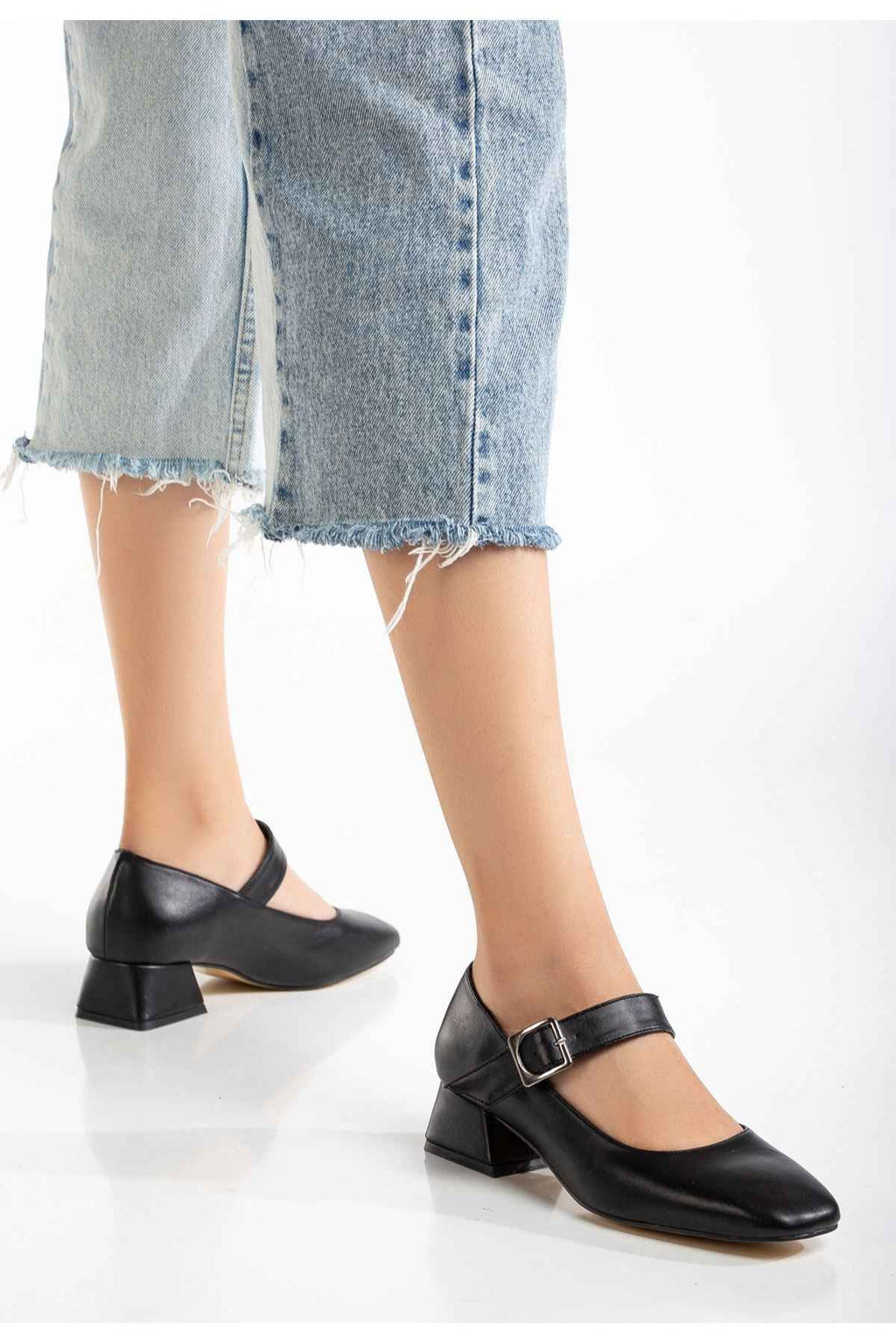 Ayakkabı Aşkı St-006 Siyah Günlük 4 Cm Topuklu Bayan Ayakkabı