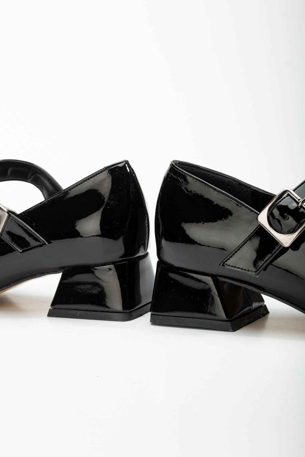 Ayakkabı Aşkı St-006 Siyah Rugan Günlük 4 Cm Topuklu Bayan Ayakkabı