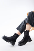 Ayakkabı Aşkı Siyah Dalgıç Fermuarlı Günlük Kadın Bot - Ayakkabı Aşkı