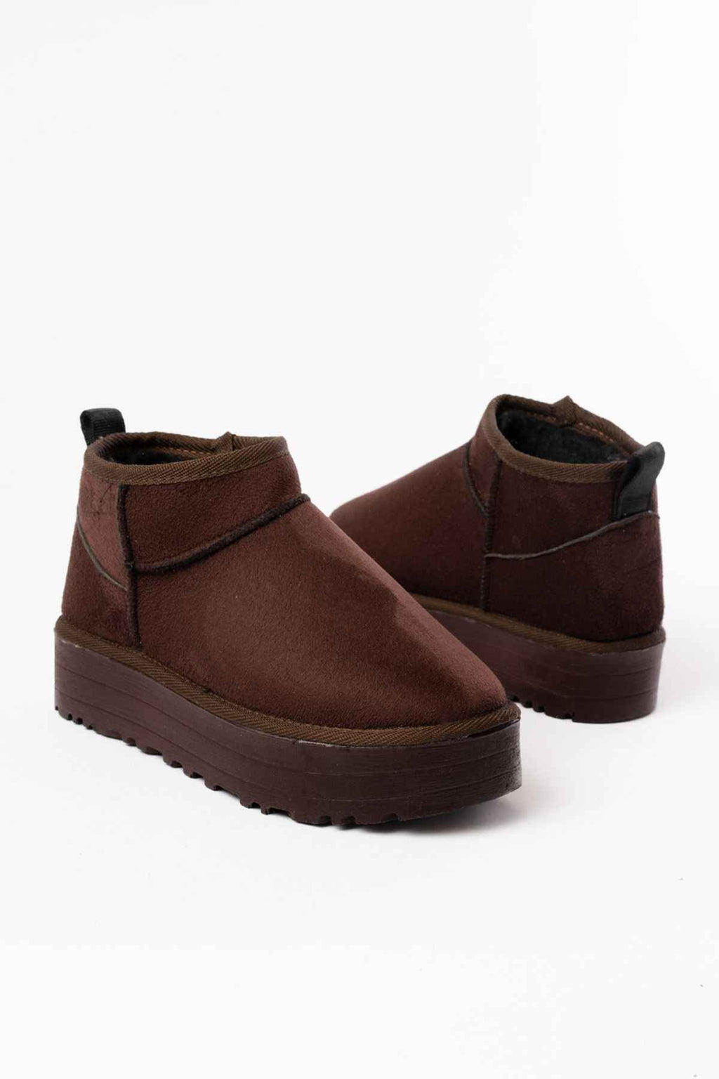 Ayakkabı Aşkı Ndr-2850 Kahverengi Süet Içi Kürklü Kışlık Kapalı Burun Kadın Günlük Terlik