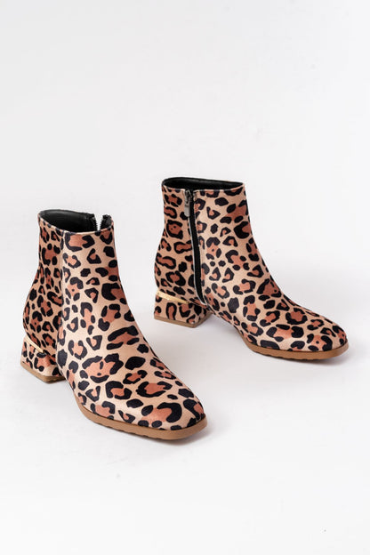 Ayakkabı Aşkı Leopar Topuklu Fermuarlı Günlük Kadın Bot