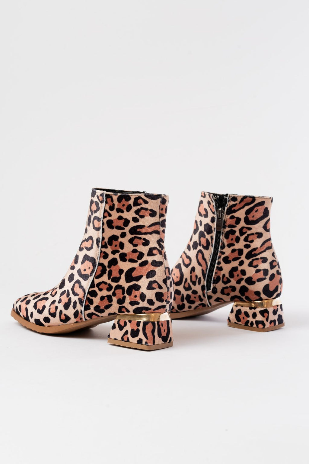 Ayakkabı Aşkı Leopar Topuklu Fermuarlı Günlük Kadın Bot - Ayakkabı Aşkı