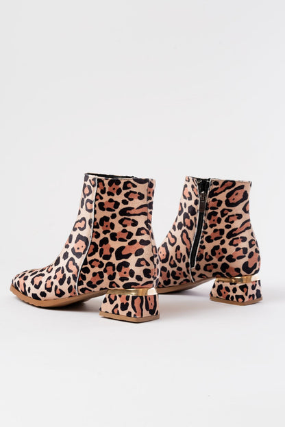 Ayakkabı Aşkı Leopar Topuklu Fermuarlı Günlük Kadın Bot