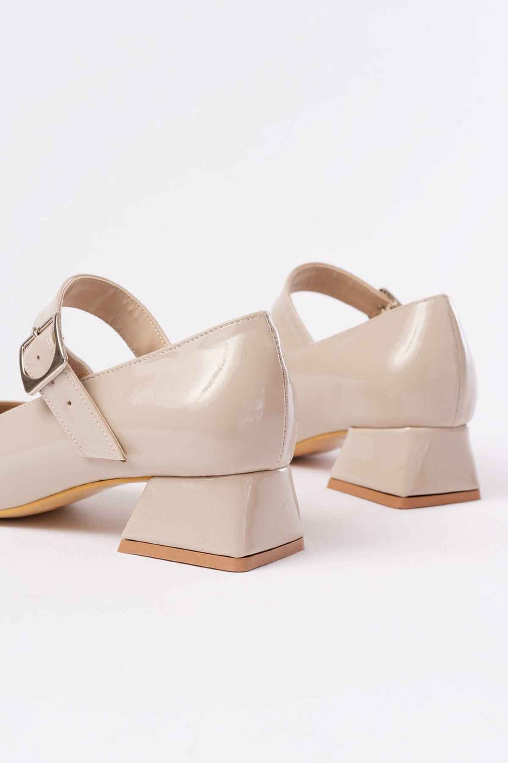 Ayakkabı Aşkı St-006 Bej Rugan Günlük 4 Cm Topuklu Bayan Ayakkabı