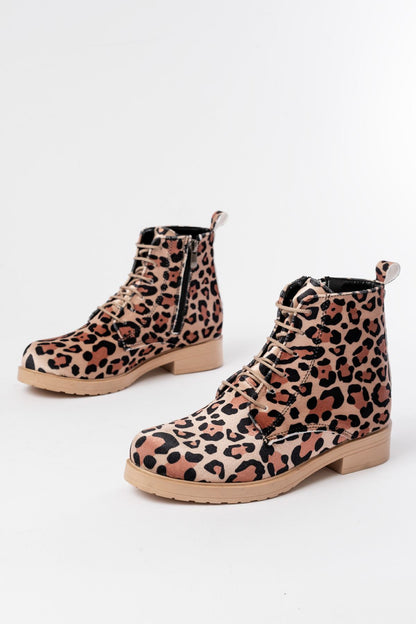 Ayakkabı Aşkı Leopar Bağcıklı Fermuarlı Günlük Kadın Bot