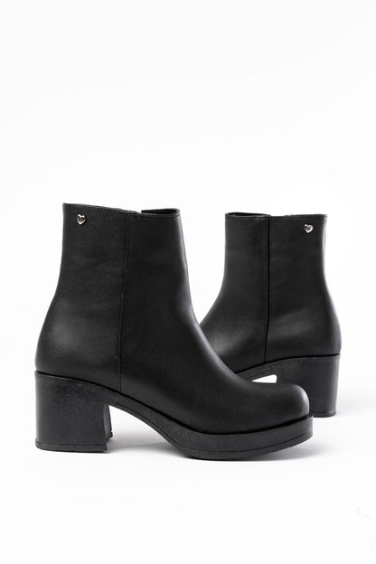 Ayakkabı Aşkı Siyah Fermuarlı Kalın Topuklu Günlük Kadın Bot