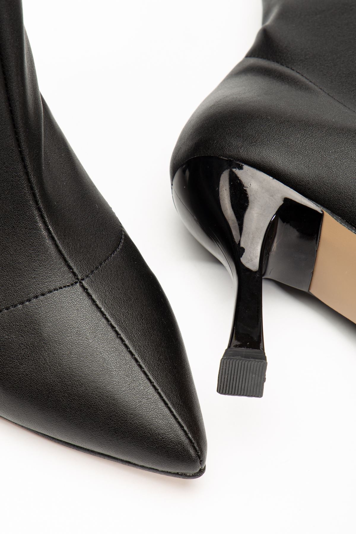 Ayakkabı Aşkı Siyah Yüksek İnce Topuklu Streç Kadın Bot