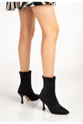 Ayakkabı Aşkı Siyah Dalgıç Yüksek İnce Topuklu Streç Kadın Bot - Ayakkabı Aşkı