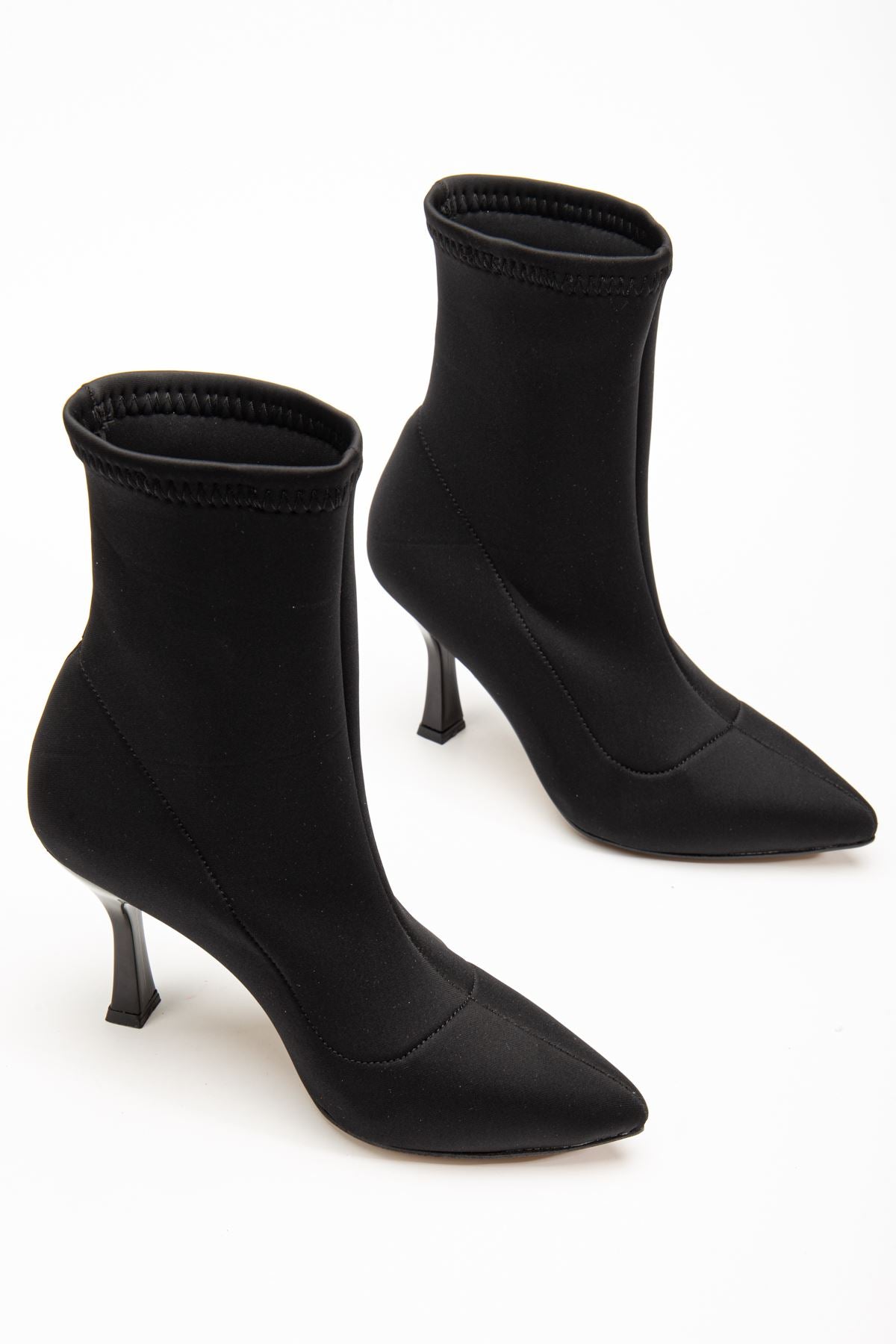 Ayakkabı Aşkı Siyah Dalgıç Yüksek İnce Topuklu Streç Kadın Bot