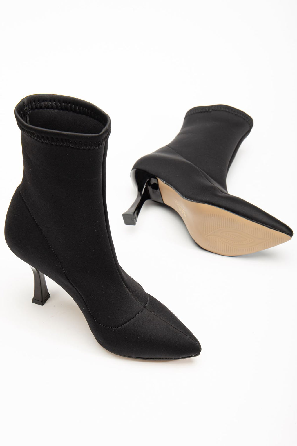 Ayakkabı Aşkı Siyah Dalgıç Yüksek İnce Topuklu Streç Kadın Bot